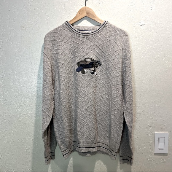 Vintage Shenandoah Golfing 100% Cotton Knit long sleeve Crewneck Sweater - Picture 1 of 7